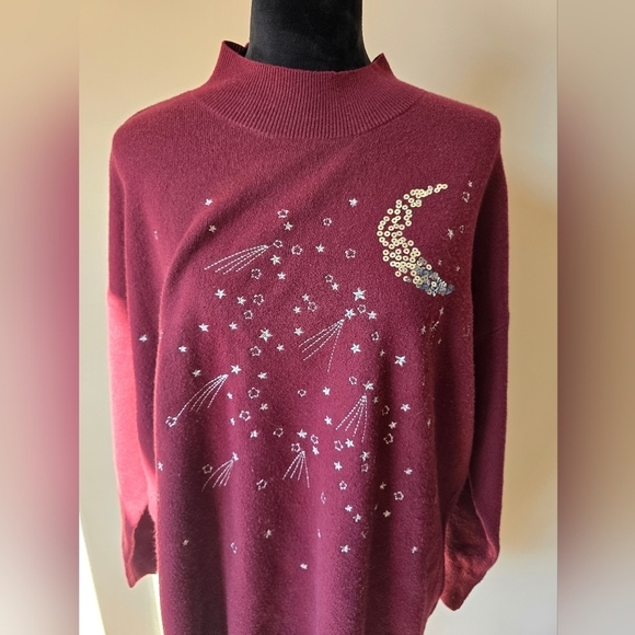 Torrid Everyday Plush Pullover Mock Neck Tunic Sweater purple Sz L 12 - Picture 1 of 9